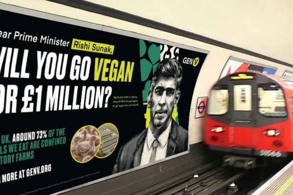 Premier ministre britannique : 1 million pour un mois vegan