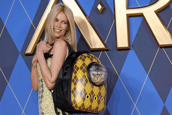 Claudia Schiffer mit Qualzucht-Katze bei Filmpremiere